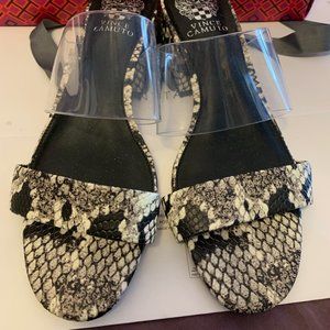 Vince  Camuto Snake and Clear strap Sandals